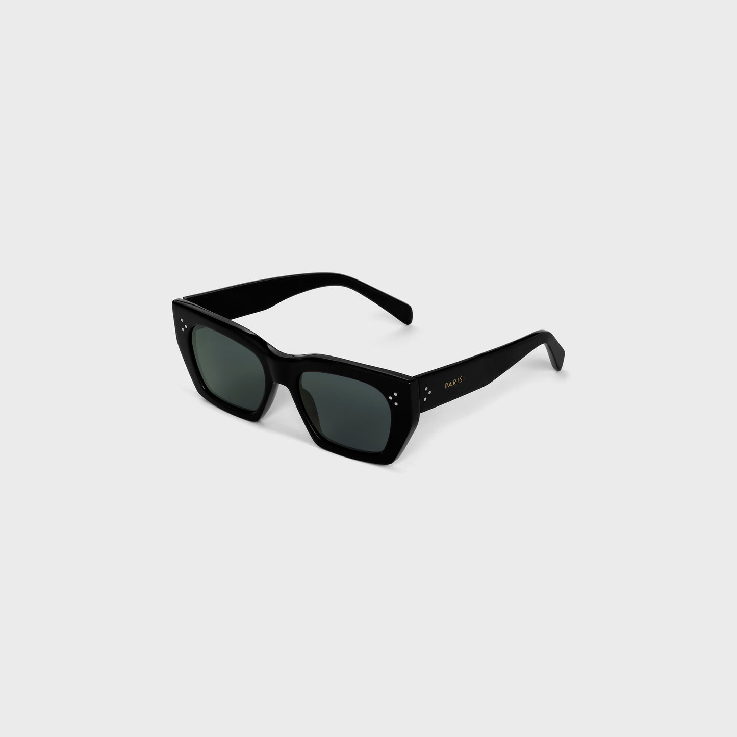 Cat-Eye S342 Sonnenbrille aus schwarzem Acetat für Damen