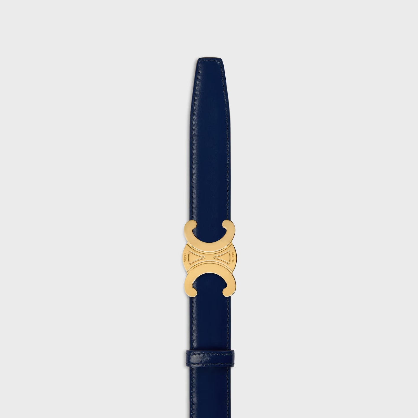 Triomphe Schnalle & Wendegürtel 25 mm Navy mit goldener Schnalle für Herren