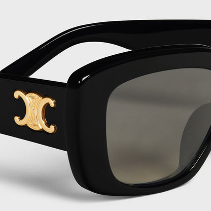 Triomphe 04 Sonnenbrille aus schwarzem Acetat für Damen