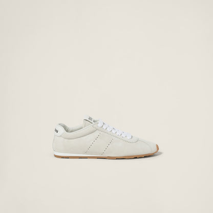 Plume suede sneakers in white