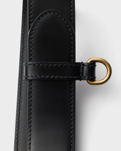 Schwarzer Ledergürtel für Damen