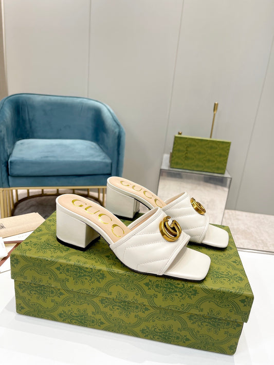 Sandalen Slide Doppel G Weiß