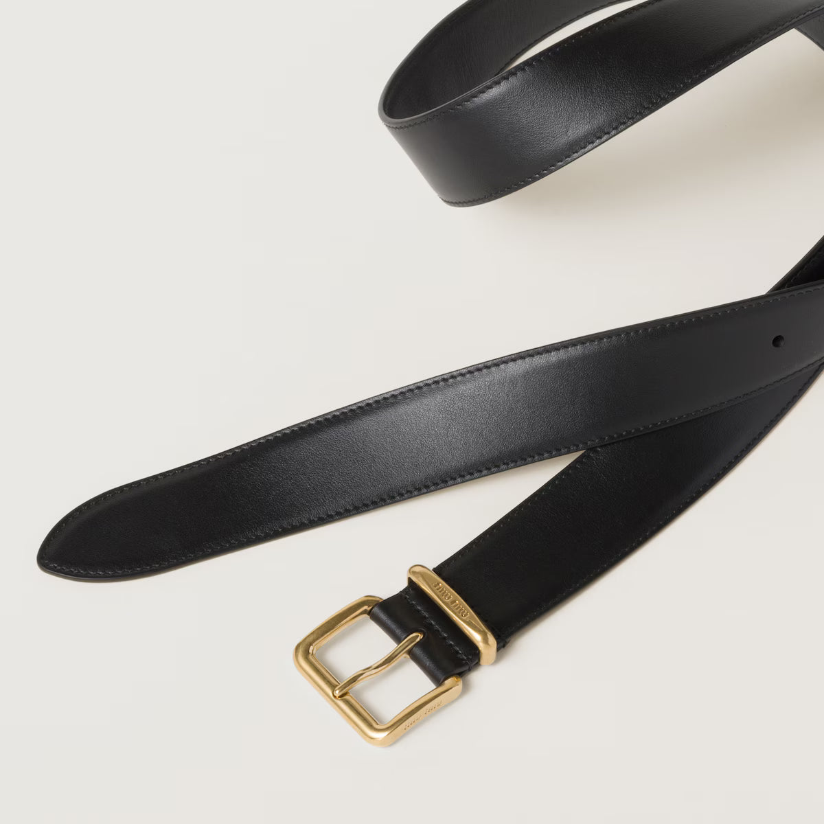 Gürtel aus Schwarzem Leder 3.5cm