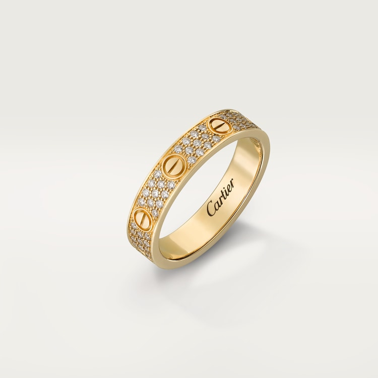 LOVE Ring kleines Modell Pavé Gold