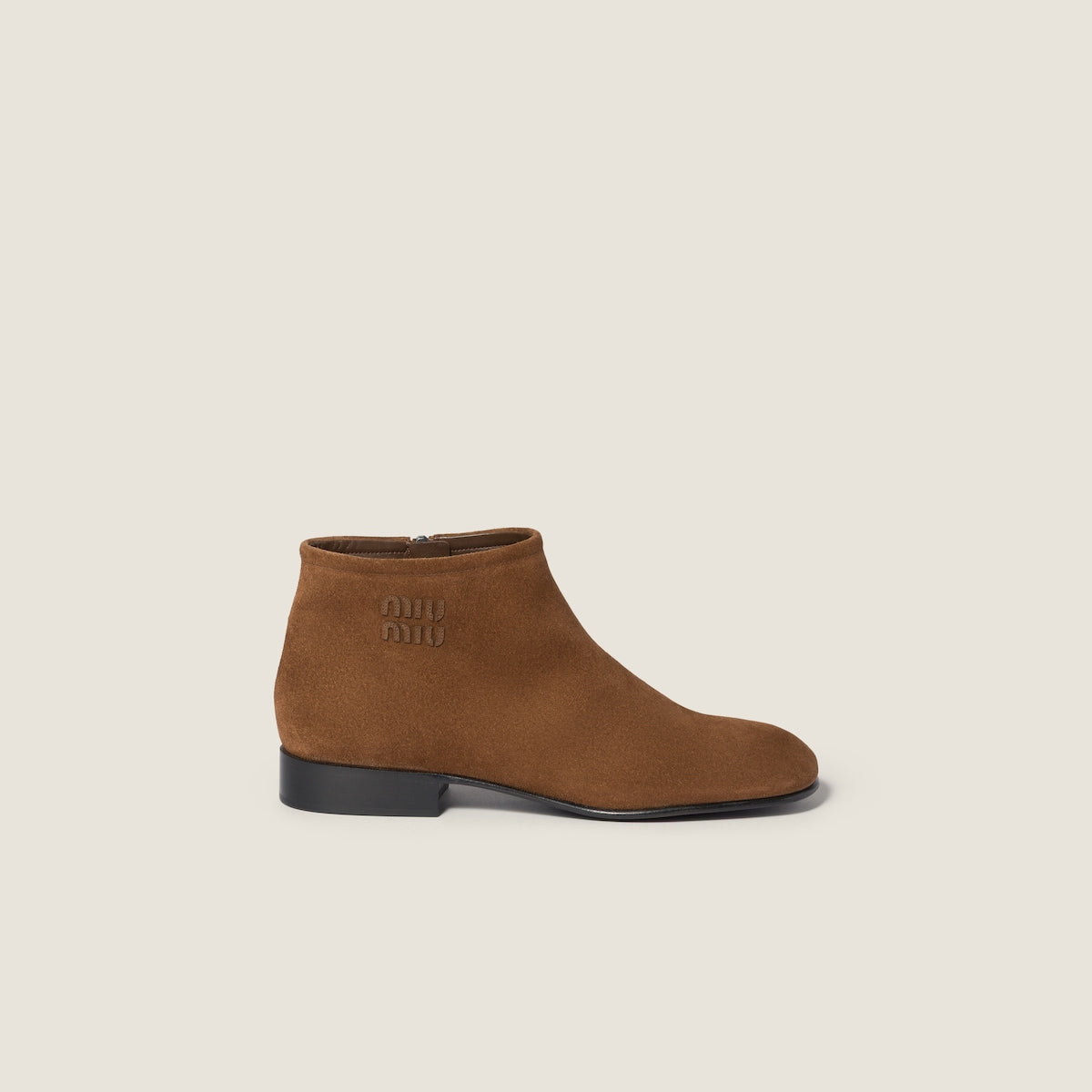 Stiefeletten aus Wildleder in Kakao