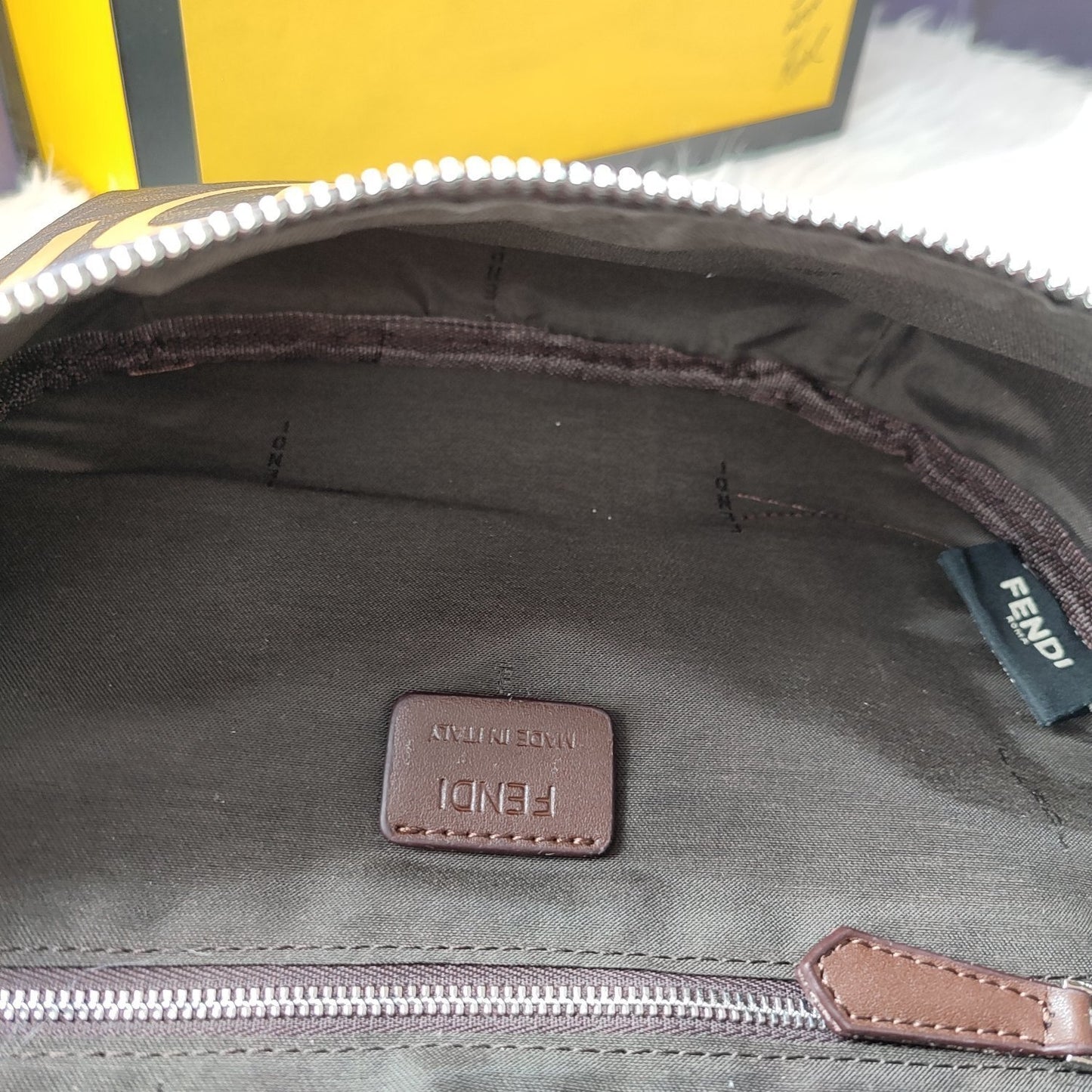 Zucca FF Jacquard Braun Gürteltasche