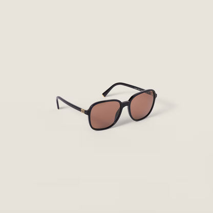 Miu Regard Sunglasses Chocolate Brown Lenses Square Design