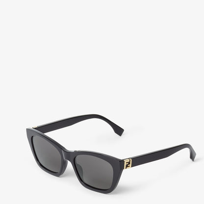 Forever Cat-Eye Sonnenbrille aus schwarzem Acetat für Damen