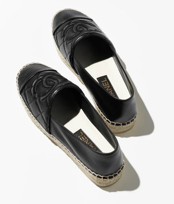 Espadrilles Schwarz/Raffia