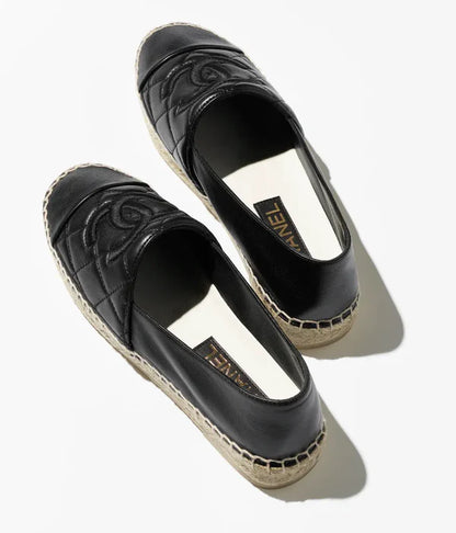Espadrilles Schwarz/Raffia