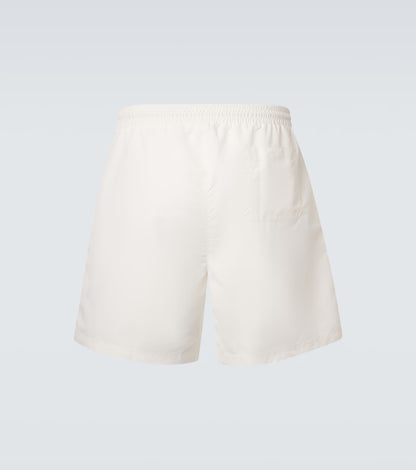 Badehose mit elastischem Bund und Kordelzug Weiß