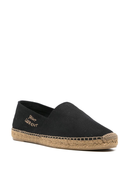 Espadrilles with embroidered logo in black