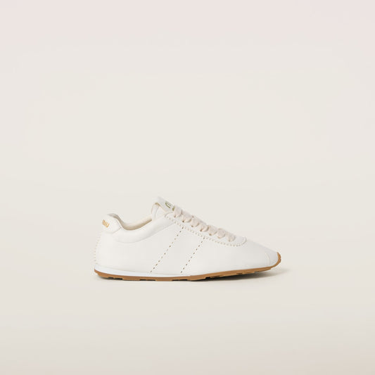Plume sneakers made of ivory nappa leather