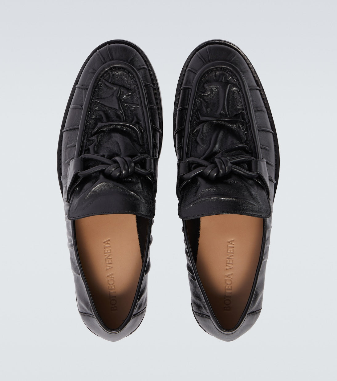 Astaire Knot Loafer in Black Nappa Leather with Black Buckle