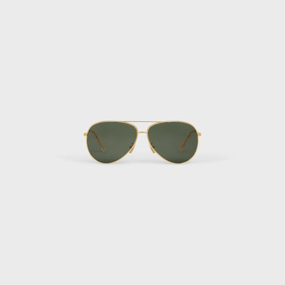 Metal Frame 01 Sonnenbrille mit Mineralglasgläsern in Gold / Grün
