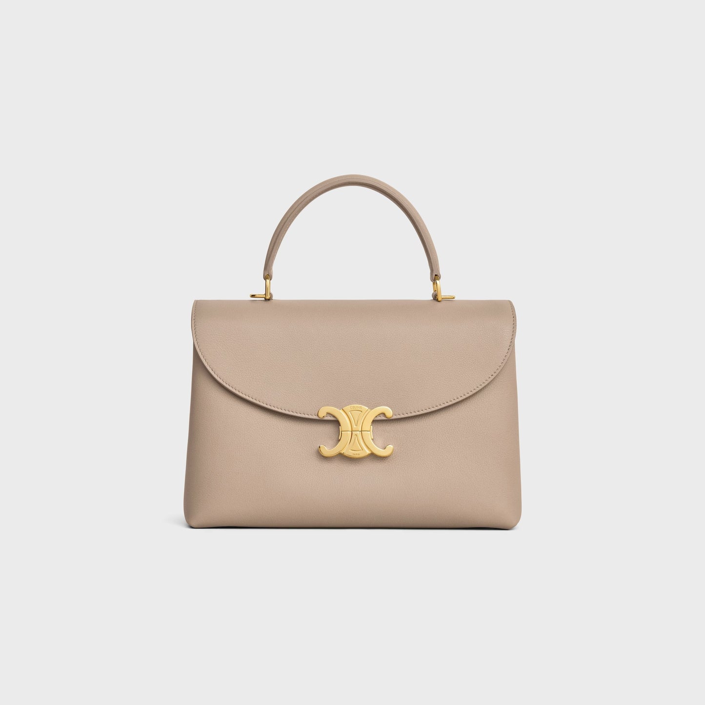 Mittlere Nino Tasche aus weichem genarbtem Kalbsleder in Safari