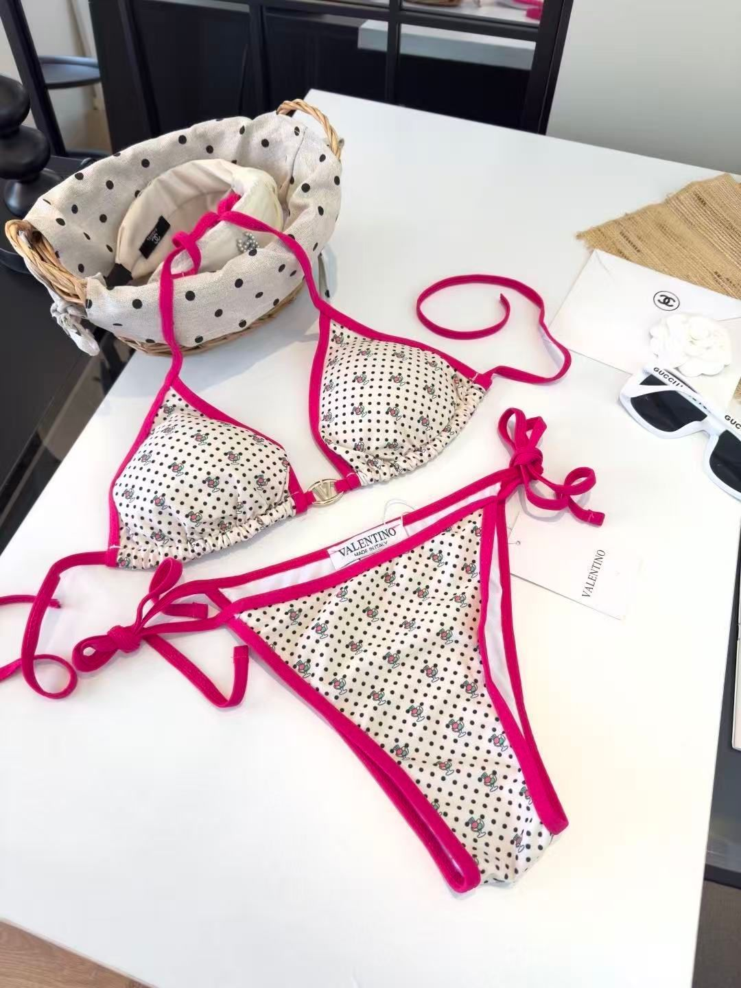 Bikini mit Punkte und Fruchtprint