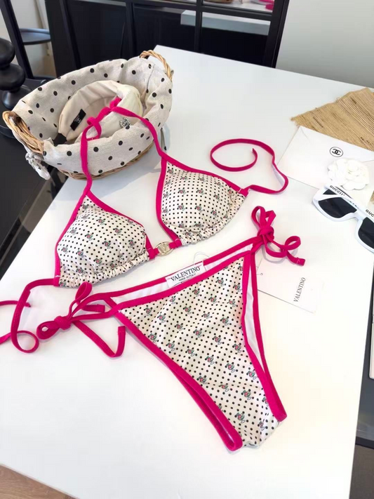 Bikini mit Punkte und Fruchtprint