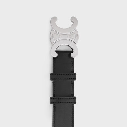 Triomphe Gürtel 30 mm aus Vintage-Kalbsleder in Schwarz für Herren
