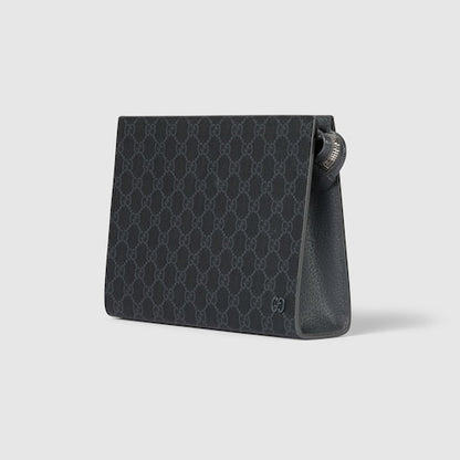 Zweiteilige Pouch Klein aus schwarzem GG-Supreme-Gewebe