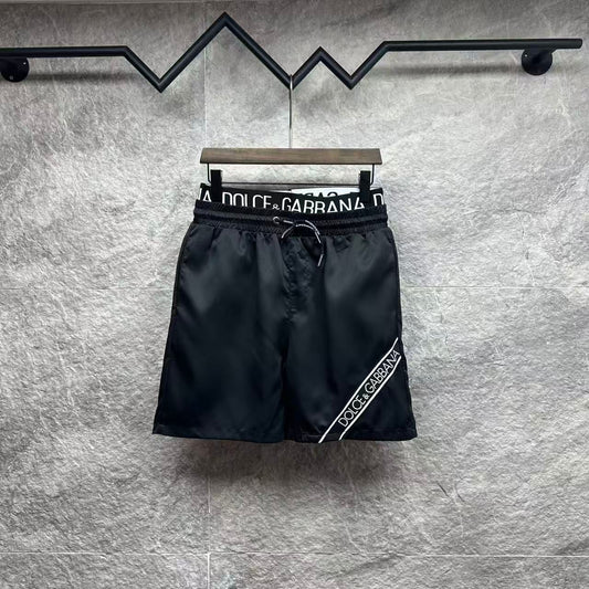 Badehose mit Kontrastierendem Seitenstreifen Schwarz