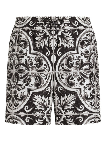 Badehose mit grafischem Print Schwarz