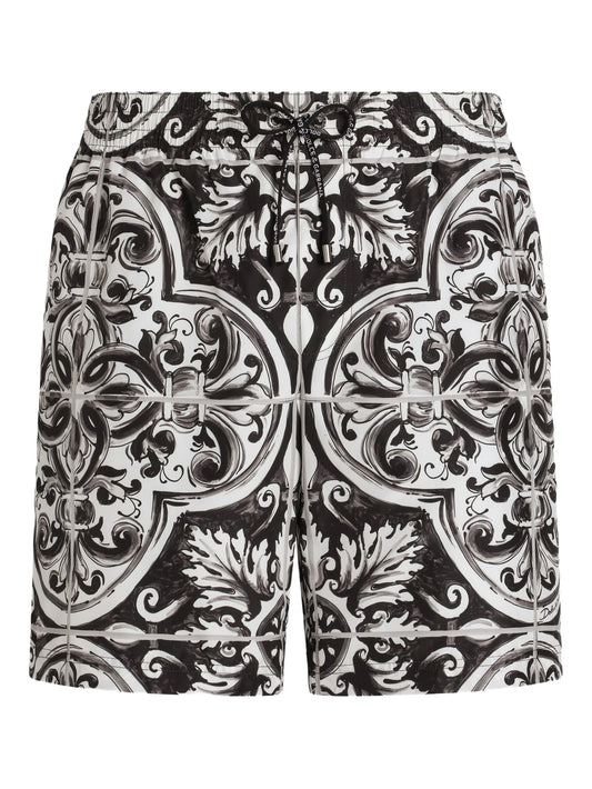 Badehose mit grafischem Print Schwarz