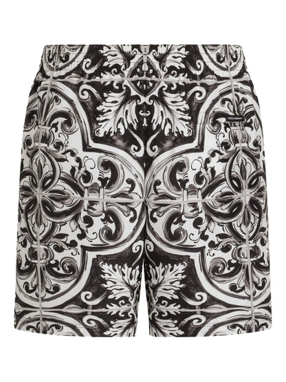 Badehose mit grafischem Print Schwarz
