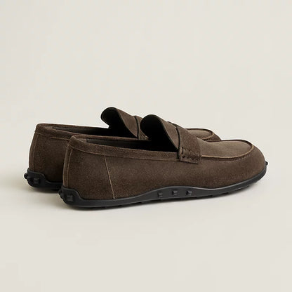 Lazy Loafer Braun Wildleder mit H-Schnalle