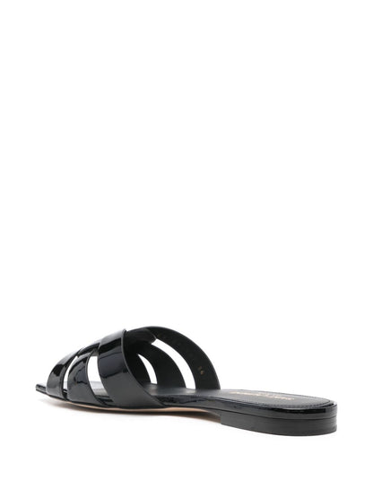 Tribute Sandalen aus schwarzem Kalbsleder
