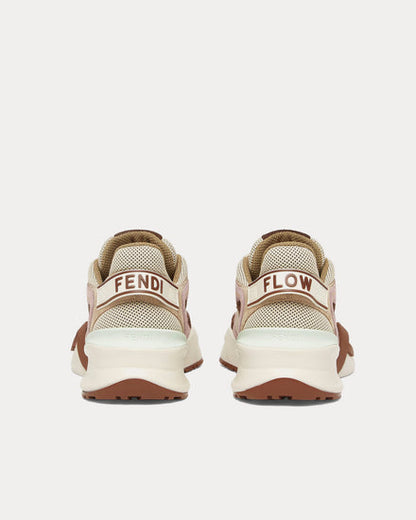 Flow Mesh & Suede Brown Low-Top Sneakers