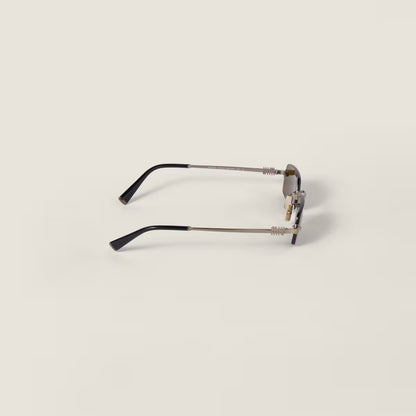 Sonnenbrille mit rechteckigen Gläsern Lodengrüne