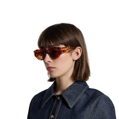 Sonnenbrille Cat-Eye Schildpatt Braun