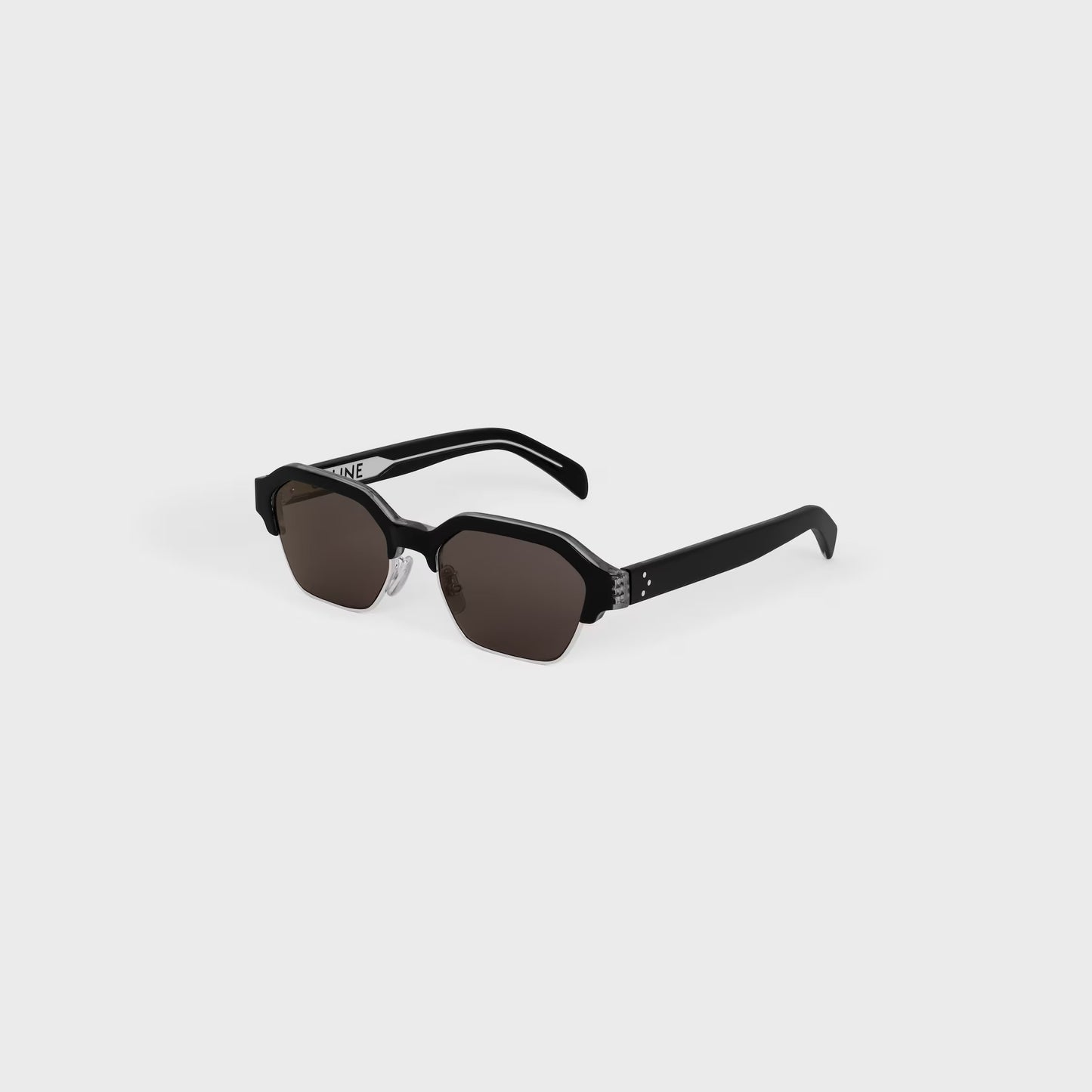 Black Frame 63 Sonnenbrille aus Acetat und Metall in Schwarz / Silber