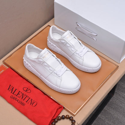 Open Low-Top Sneakers, All White