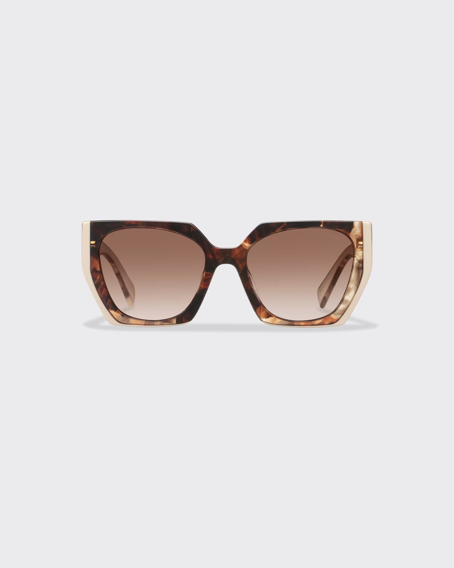 Sonnenbrille mit Logo aus Acetat in Karamell-Schildpatt und Puderrosa