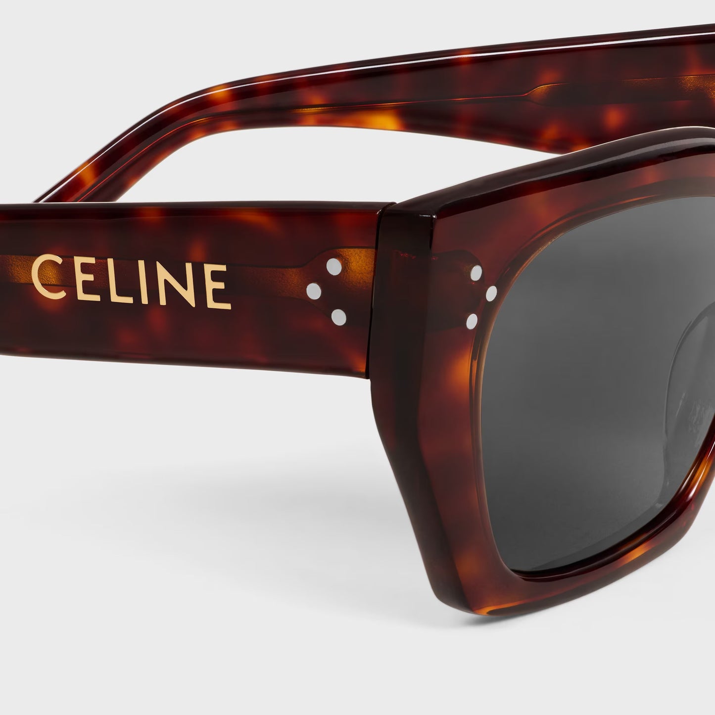 Cat-Eye S342 Sonnenbrille aus Acetat in Rot-Havanna für Damen