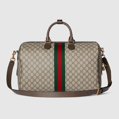 Savoy Weekender Medium in beige-dark brown fabric