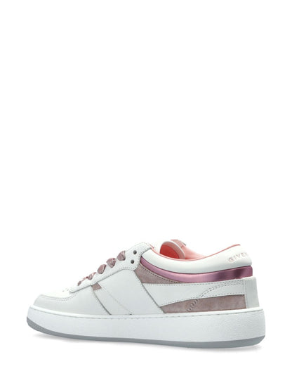 Sneakers with printed logo in white/rose gold