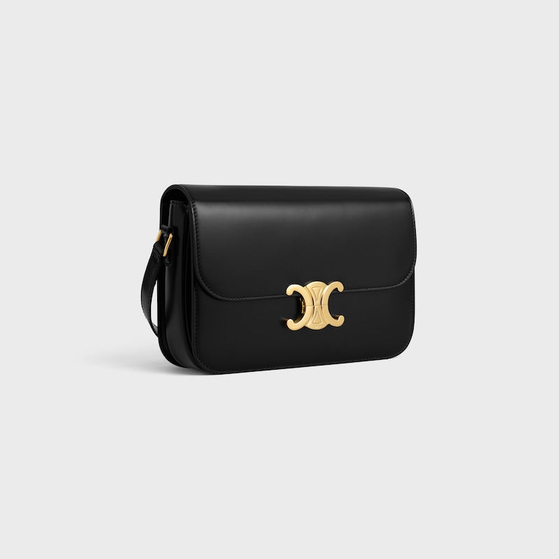 Tasche Triomphe Classique aus schwarzem glänzendem Kalbsleder