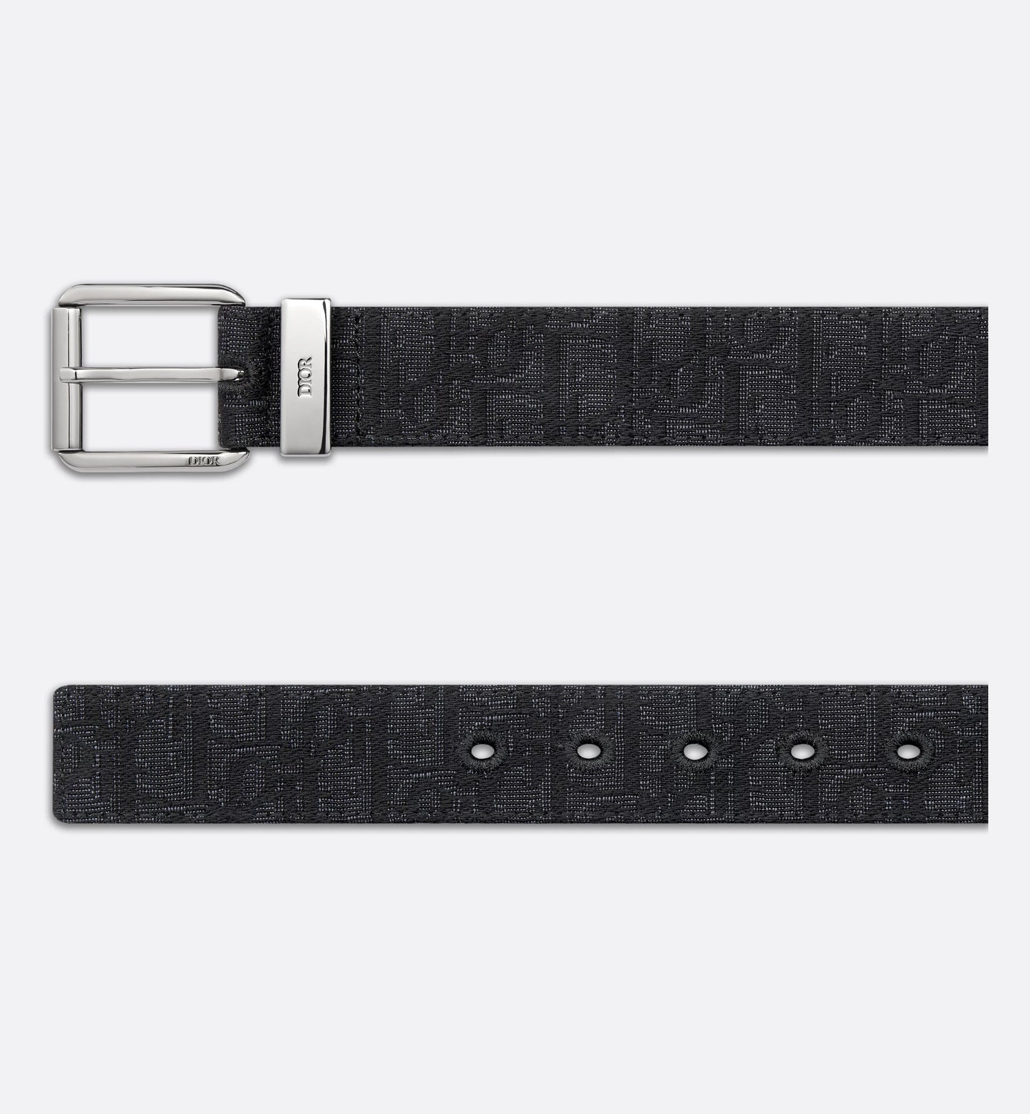 Gürtel Schwarz Oblique Jacquard und genarbtes Kalbsleder 35 mm Herren