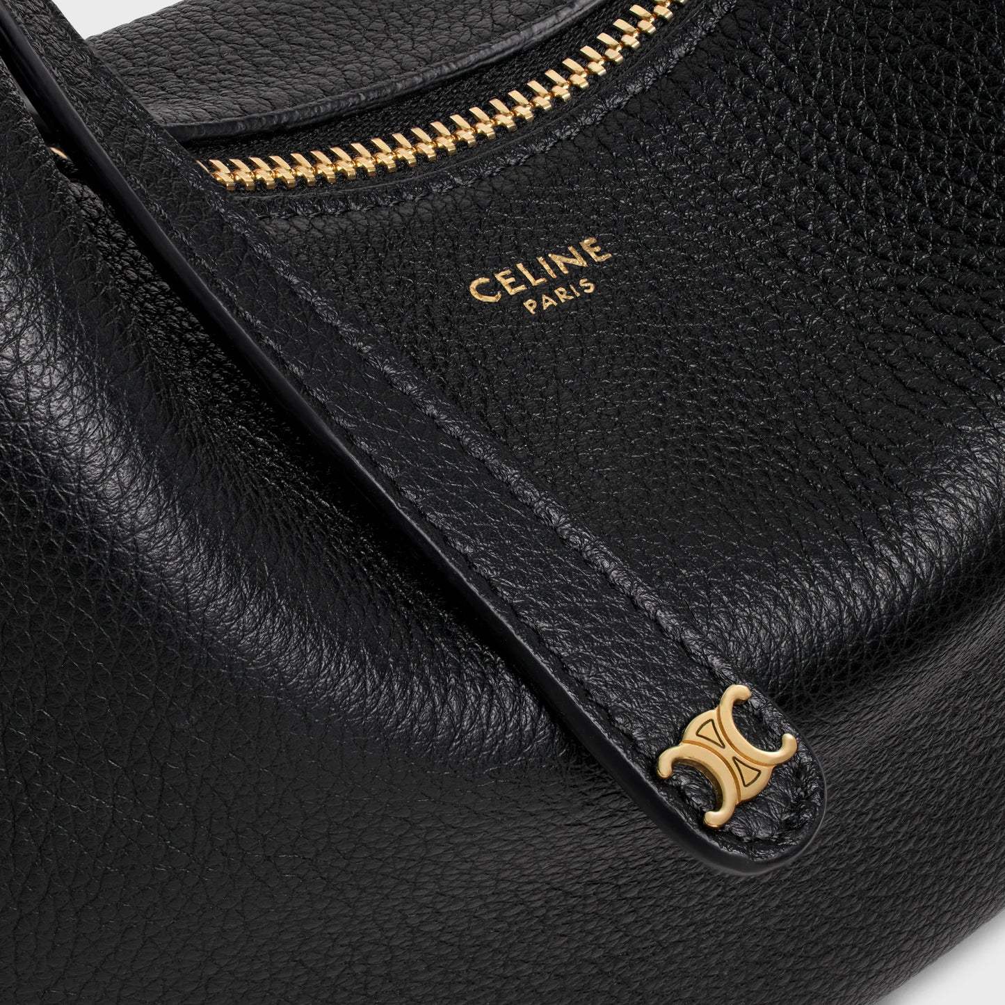 Lulu Teen Tasche aus genarbtem Kalbsleder in Schwarz