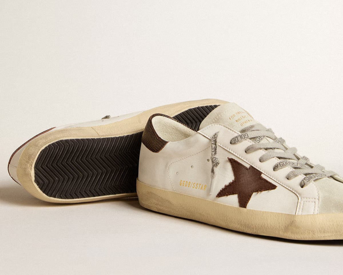 Super-Star made of bio-based material with canvas star and dark brown leather on the heel