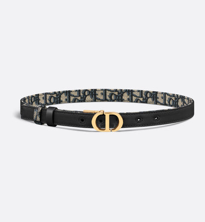 30 Montaigne Wendegürtel Glattes Kalbsleder Blau und Oblique Jacquard 20 mm Damen
