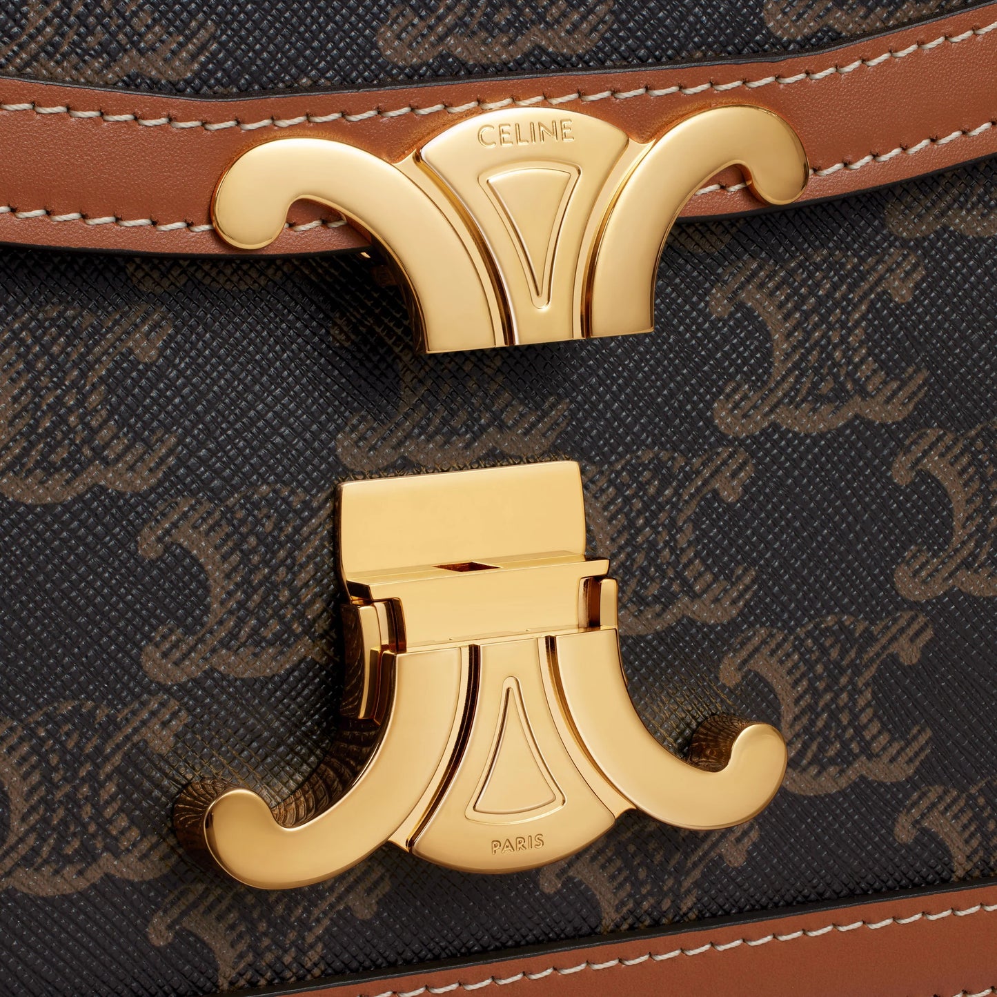 Teen Triomphe Tasche aus Triomphe-Canvas und Kalbsleder in Tan