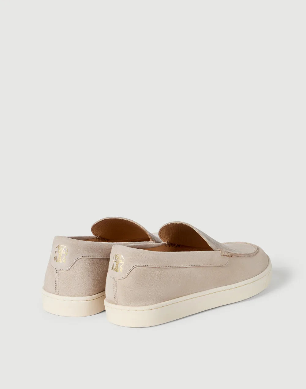 Loafer aus Wildleder mit Chevron-Effekt Beige