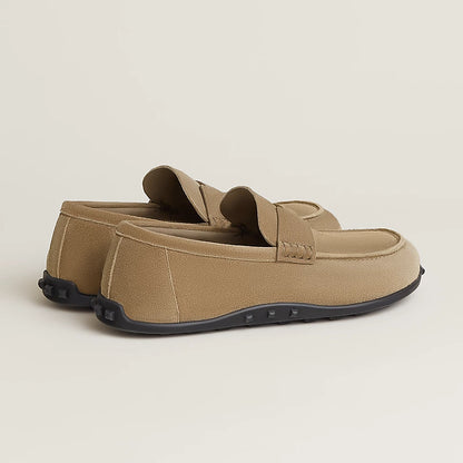 Lazy Loafer Beige Wildleder mit H-Schnalle
