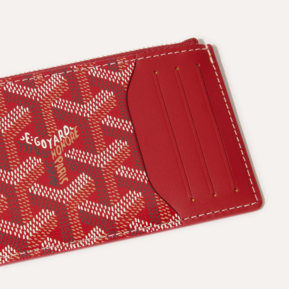 Bourbon zipped card holder Red