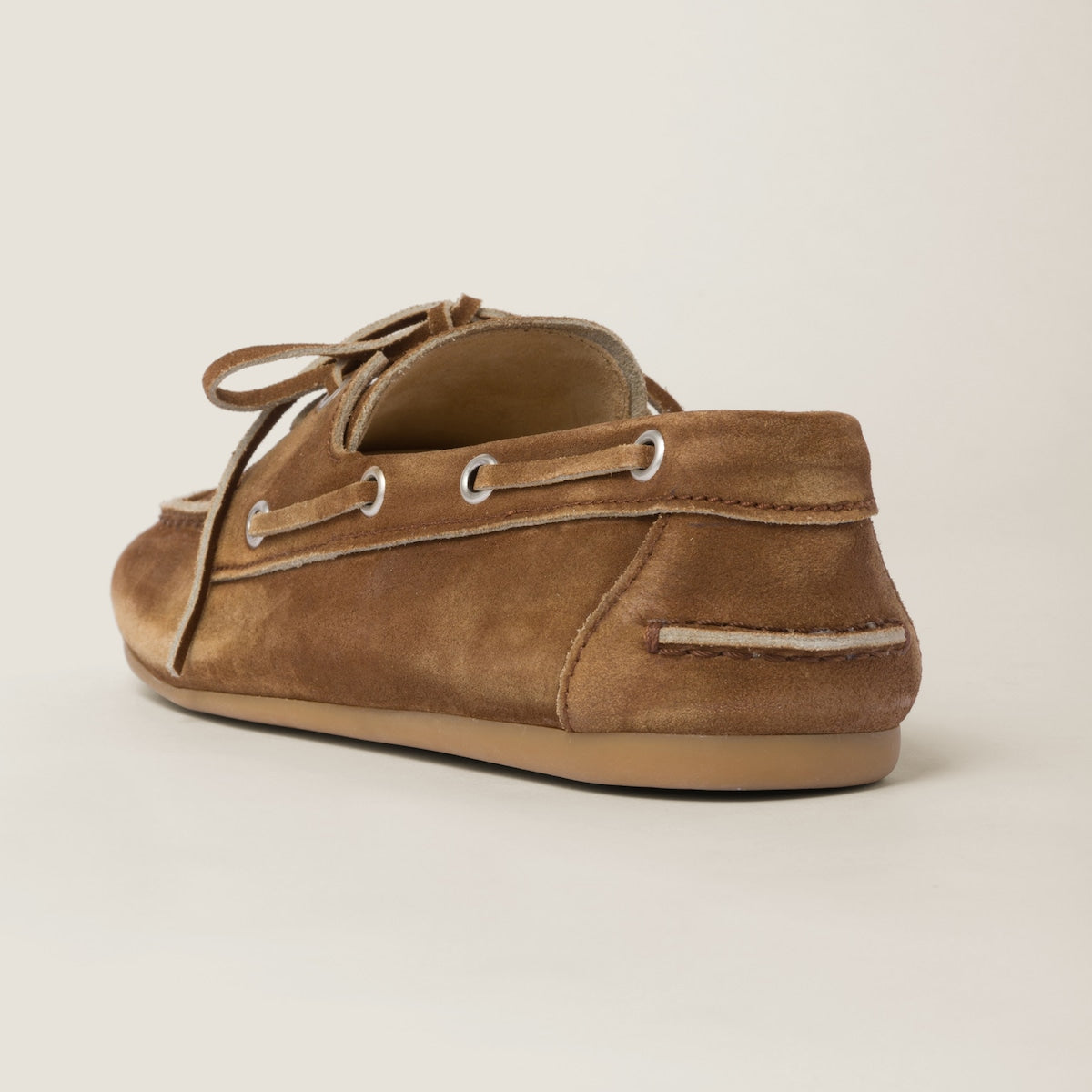 Unlined loafers in washed suede, cinnamon