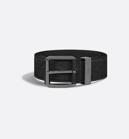 Black Gravity Leather Belt 35 mm Men's